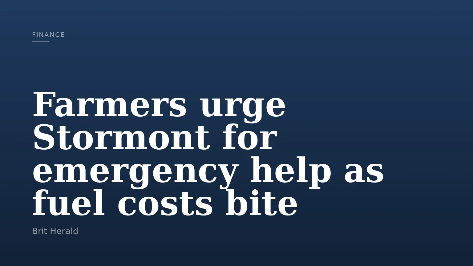 Farmers urge Stormont for emergency help as fuel costs bite