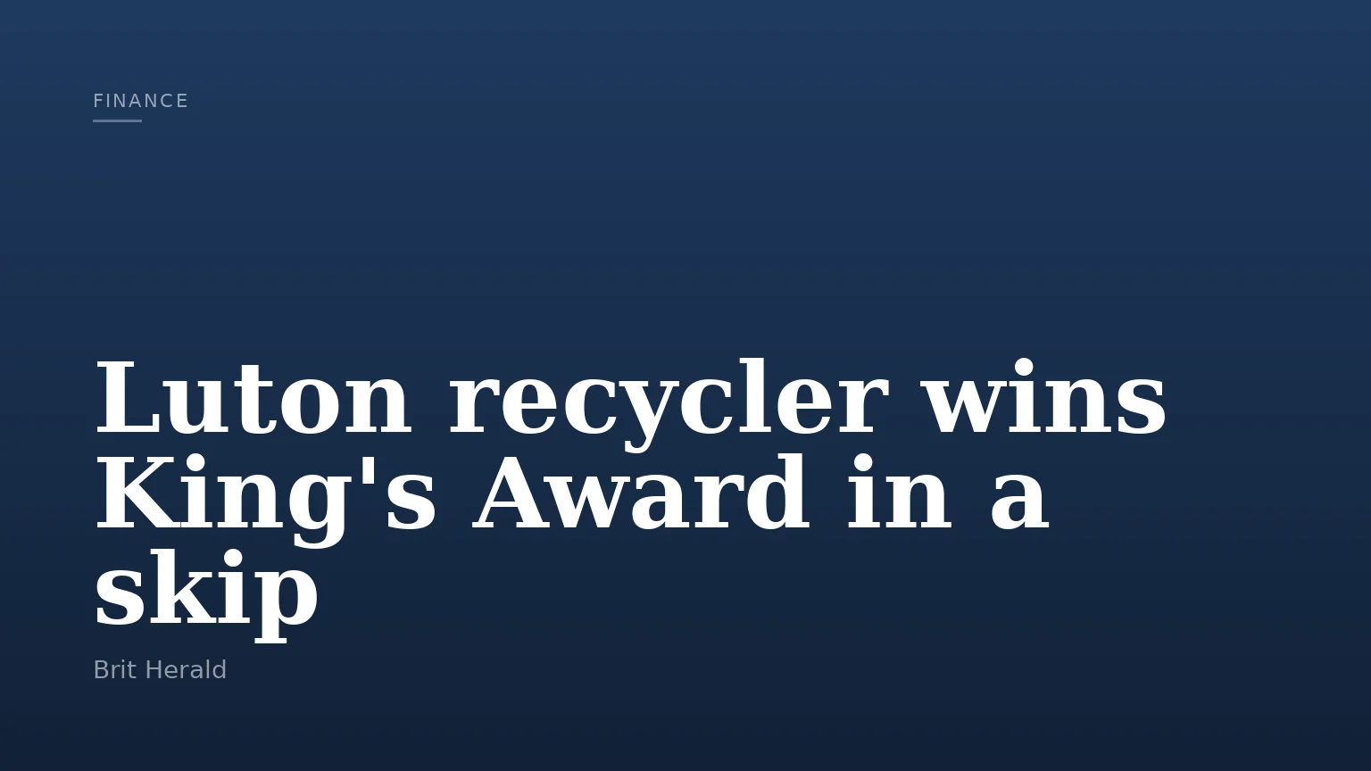 Luton recycler wins King's Award in a skip