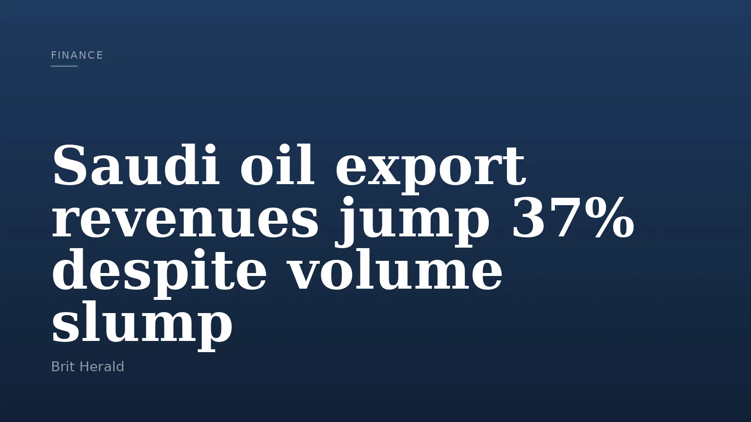 Saudi oil export revenues jump 37% despite volume slump