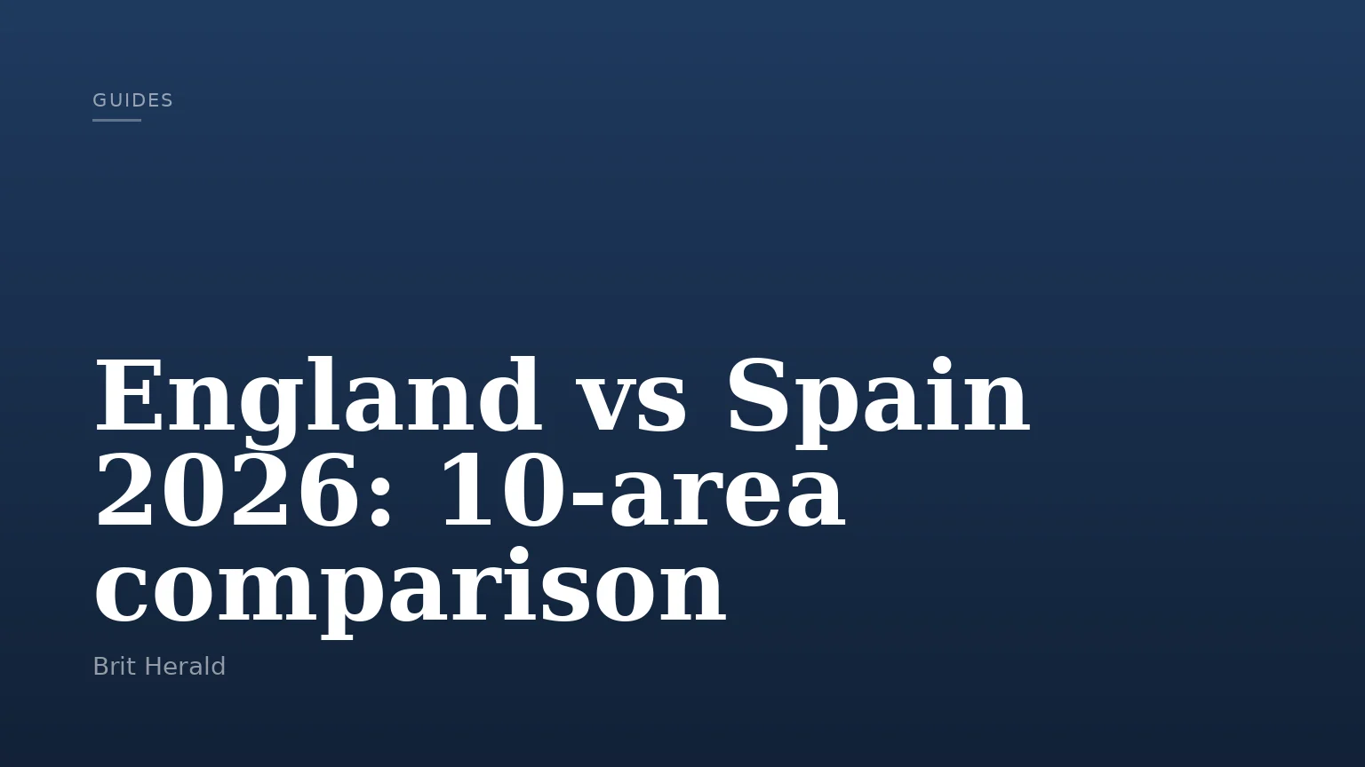 England vs Spain 2026: 10-area comparison