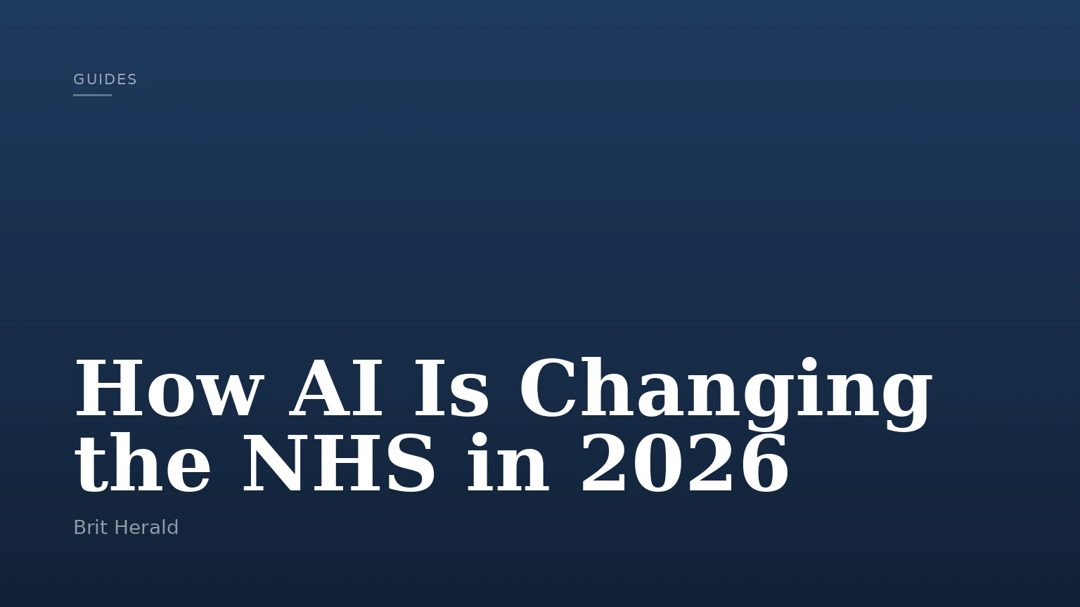 How AI Is Changing the NHS in 2026