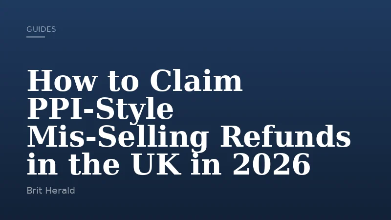 How to Claim PPI-Style Mis-Selling Refunds in the UK in 2026