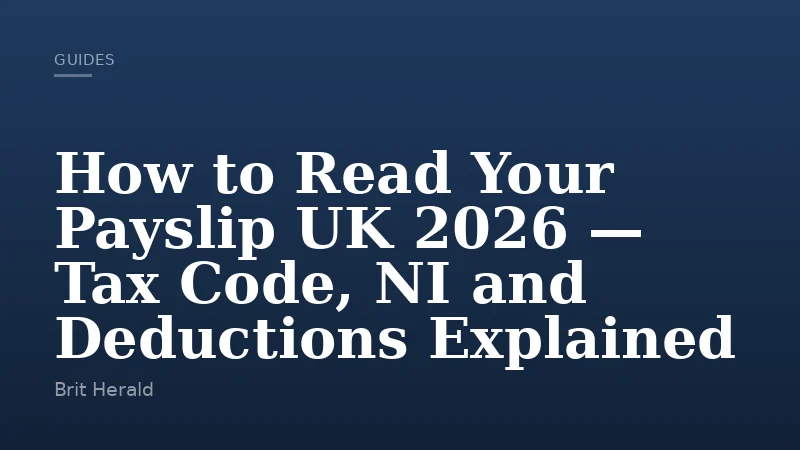 How to Read Your Payslip UK 2026 — Tax Code, NI and Deductions Explained