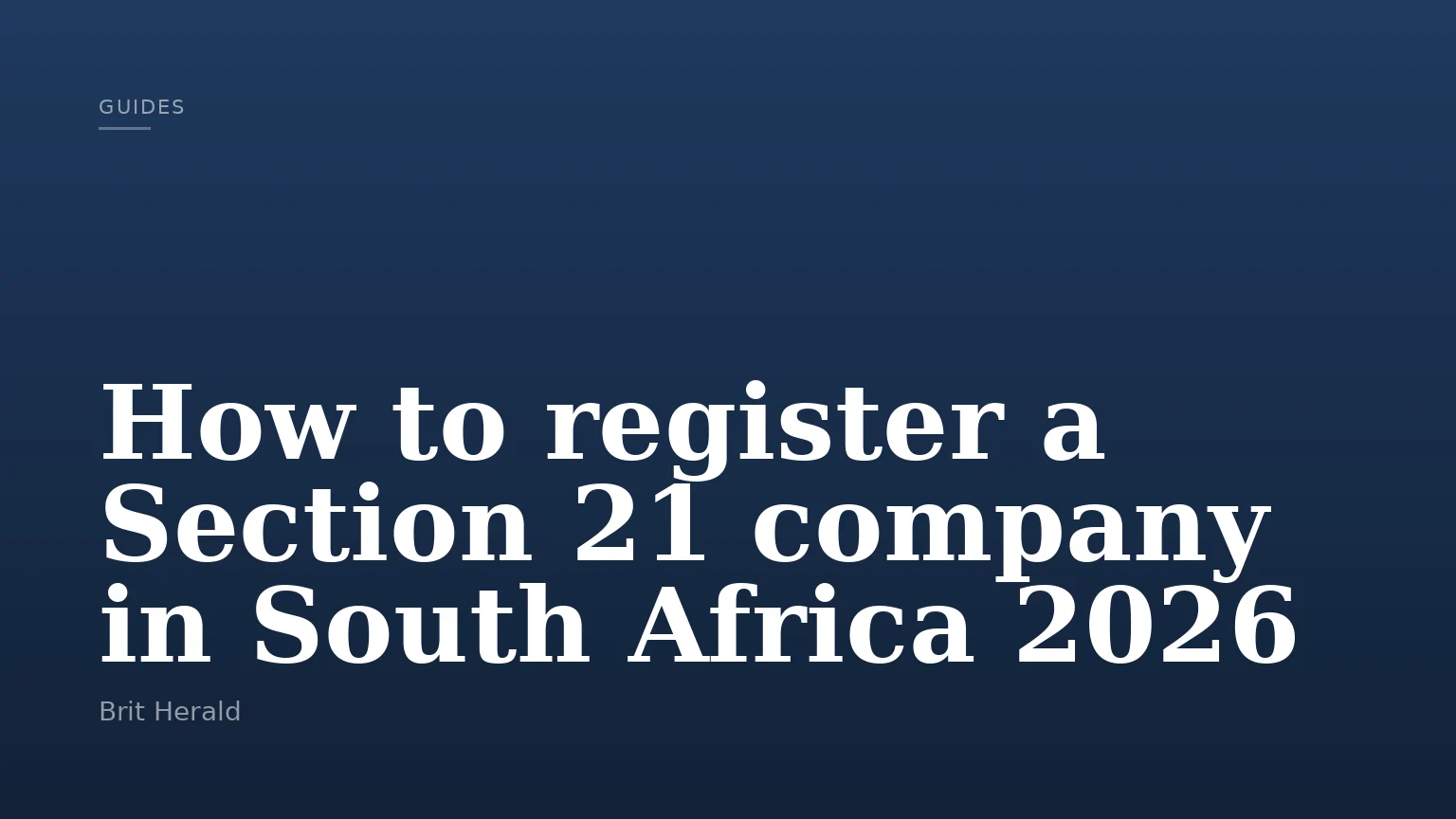 How to register a Section 21 company in South Africa 2026
