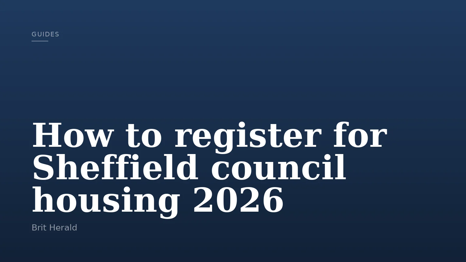 How to register for Sheffield council housing 2026
