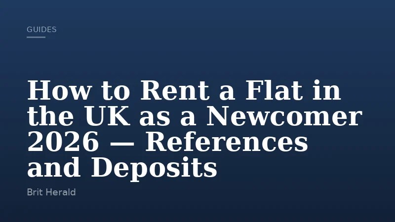 How to Rent a Flat in the UK as a Newcomer 2026 — References and Deposits