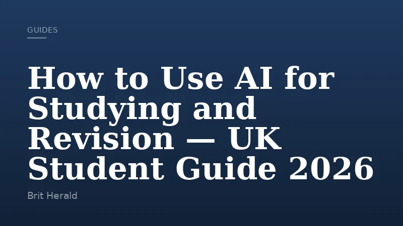 How to Use AI for Studying and Revision — UK Student Guide 2026