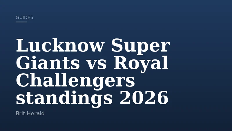 Lucknow Super Giants vs Royal Challengers standings 2026