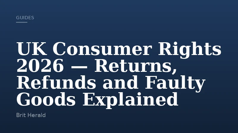 UK Consumer Rights 2026 — Returns, Refunds and Faulty Goods Explained