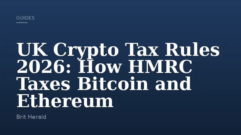 UK Crypto Tax Rules 2026: How HMRC Taxes Bitcoin and Ethereum