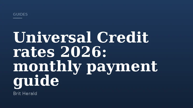 Universal Credit rates 2026: monthly payment guide