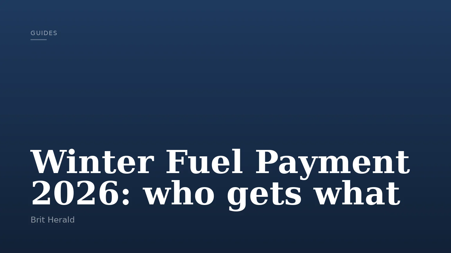 Winter Fuel Payment 2026: who gets what