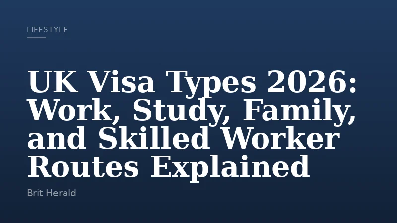 UK Visa Types 2026: Work, Study, Family, and Skilled Worker Routes Explained