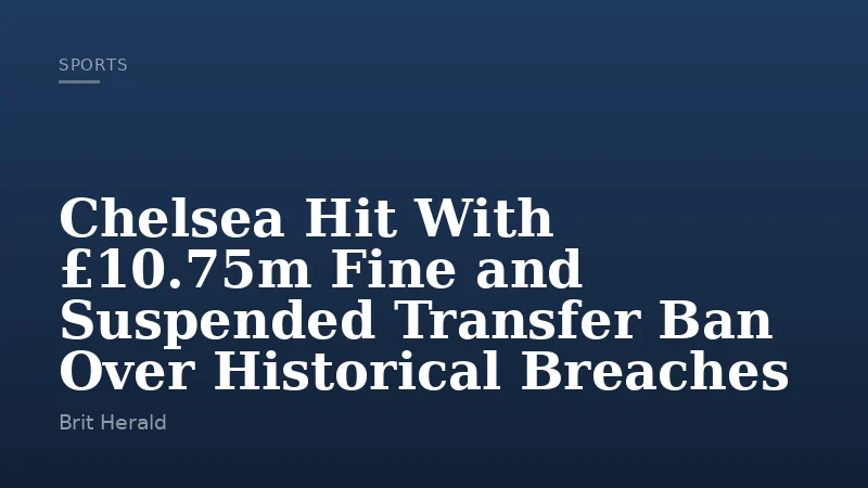 Chelsea Hit With £10.75m Fine and Suspended Transfer Ban Over Historical Breaches