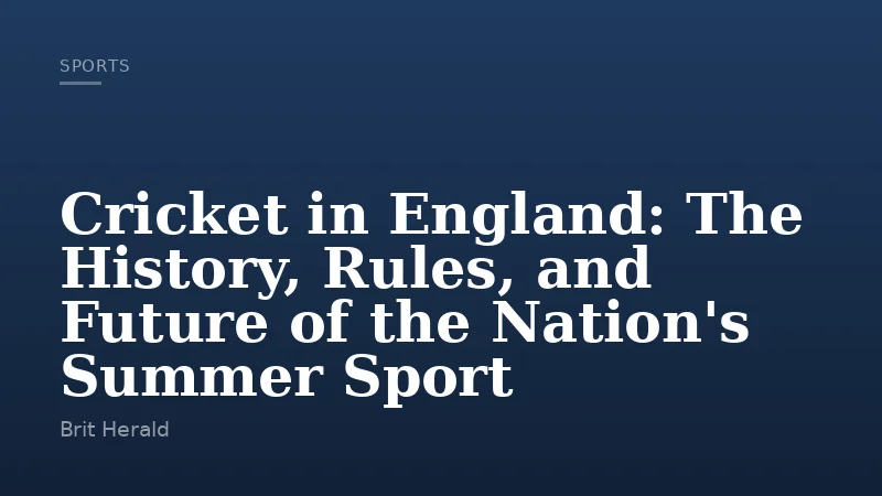 Cricket in England: The History, Rules, and Future of the Nation's Summer Sport
