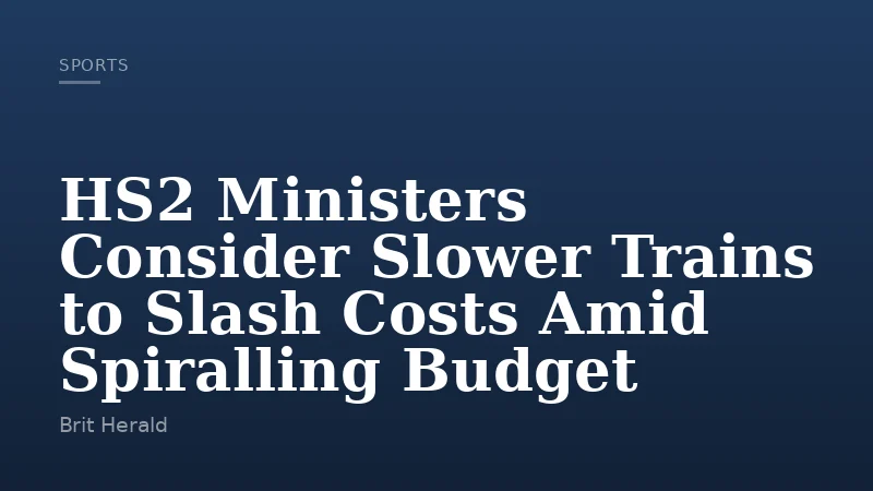 HS2 Ministers Consider Slower Trains to Slash Costs Amid Spiralling Budget