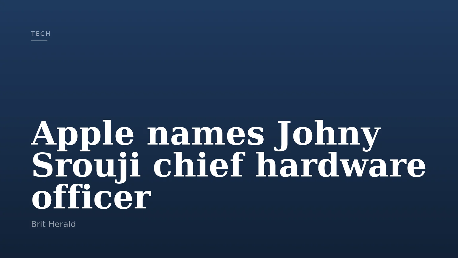 Apple names Johny Srouji chief hardware officer