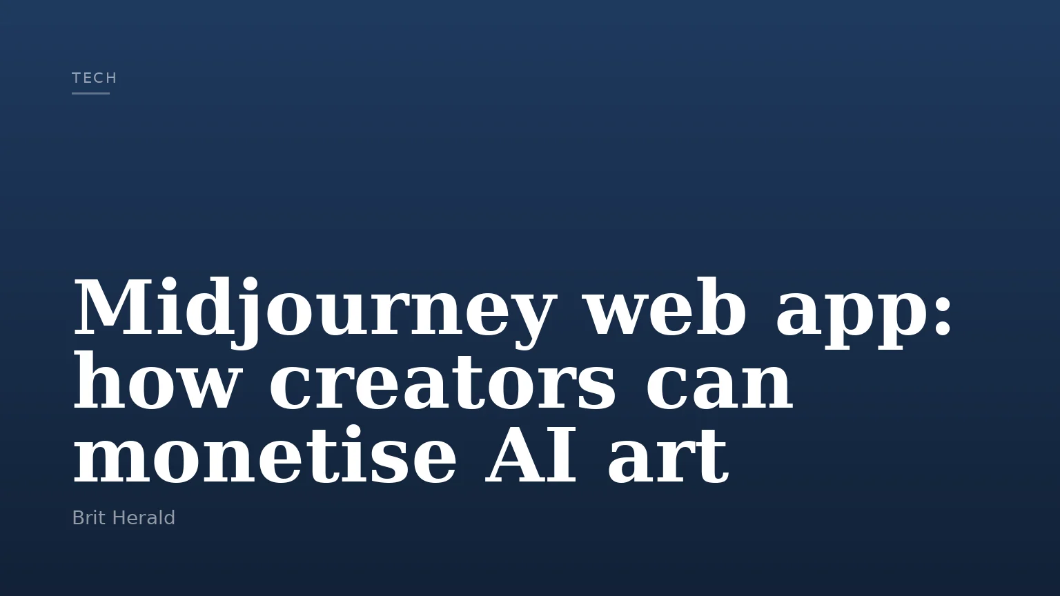 Midjourney web app: how creators can monetise AI art