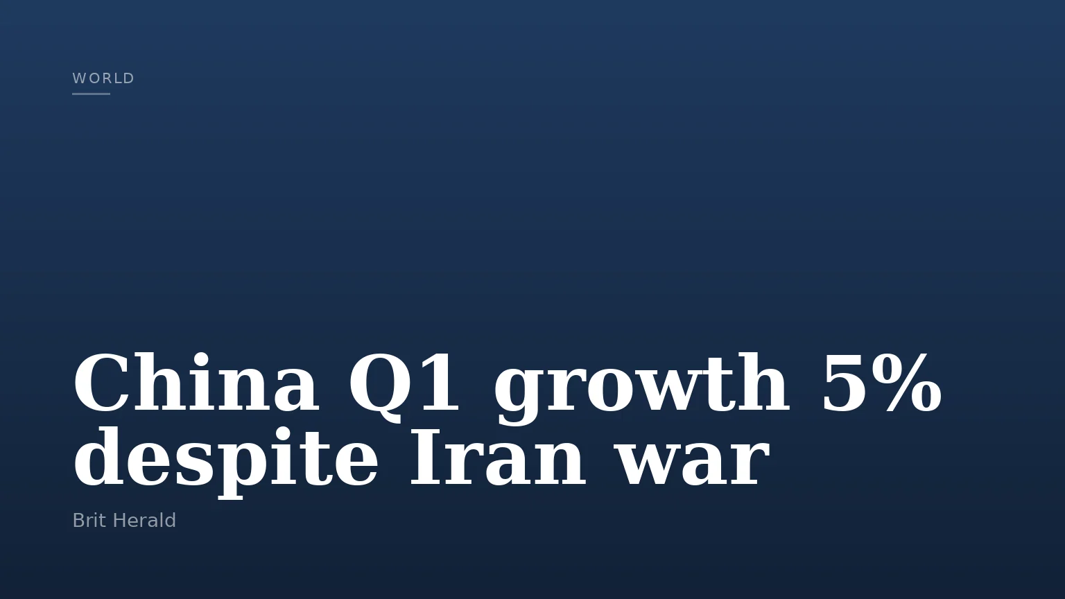 China Q1 growth 5% despite Iran war