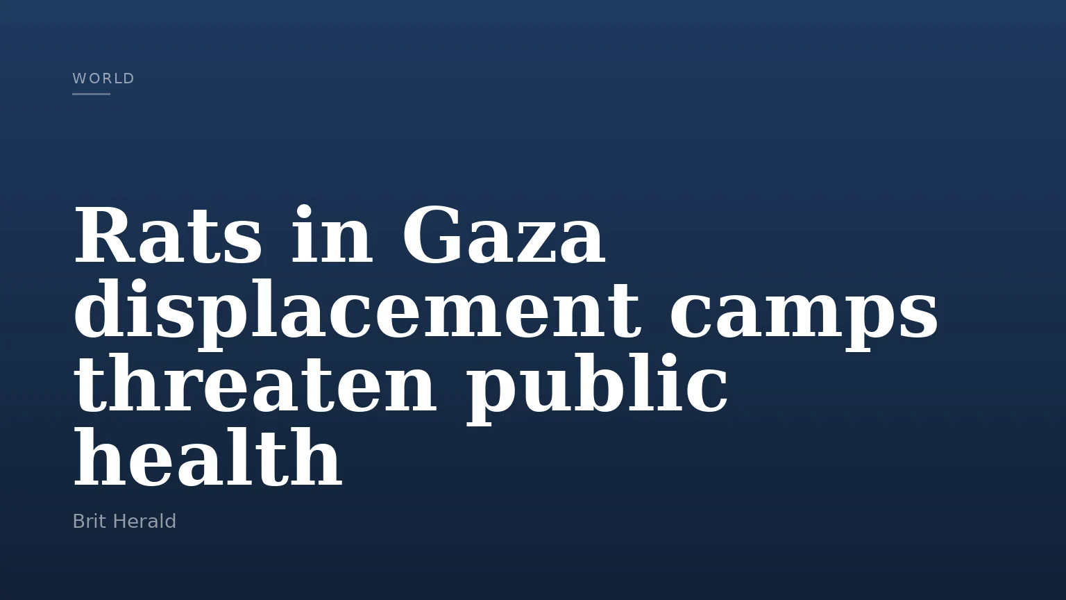 Rats in Gaza displacement camps threaten public health